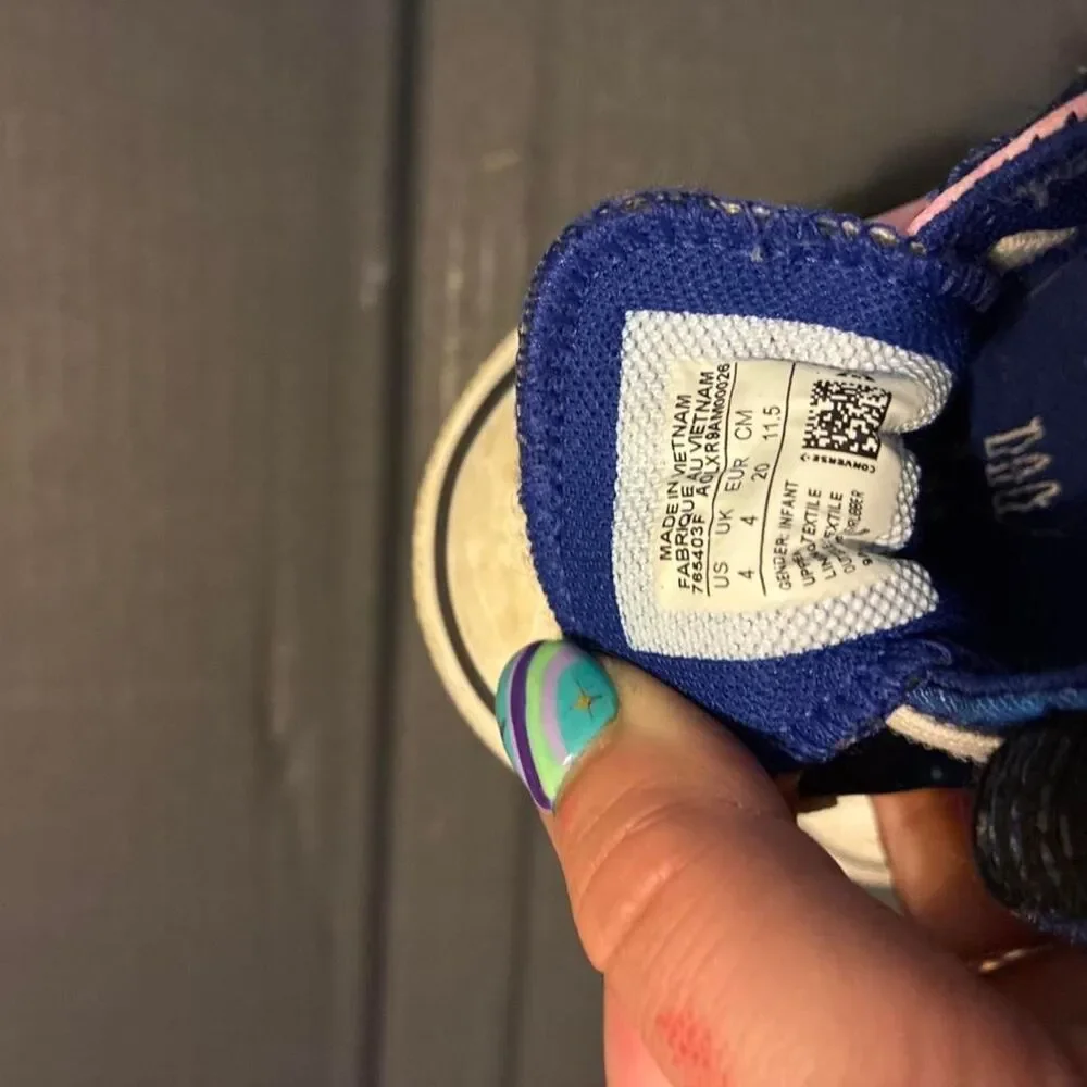Converse All Star Toddler Galaxy Print Hook & Loop Sneakers Size 4C Blue Pink